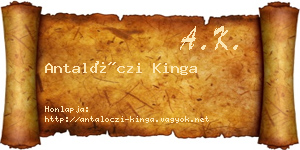 Antalóczi Kinga névjegykártya